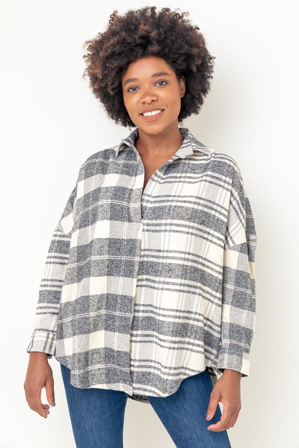 Arla Patch Flannel Popover Shirt