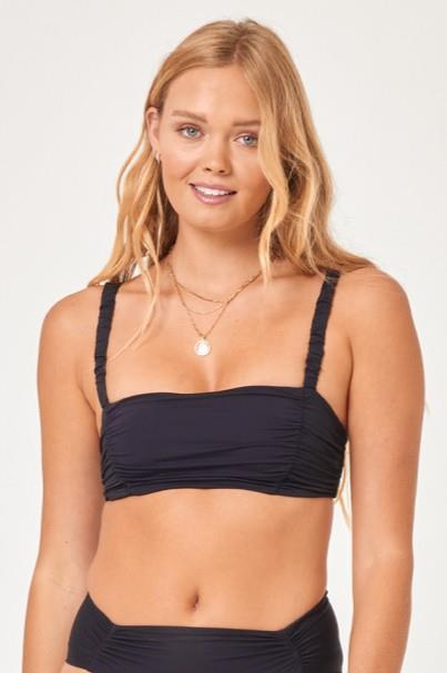 Joanna Ruched Tube Brallette-Black
