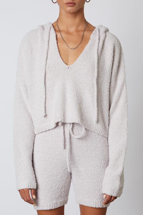 Notched Hooded Sweater