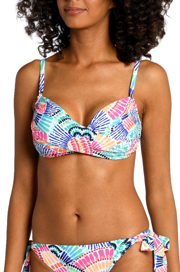 Waves Of Color Ruffle Wrap Bralette