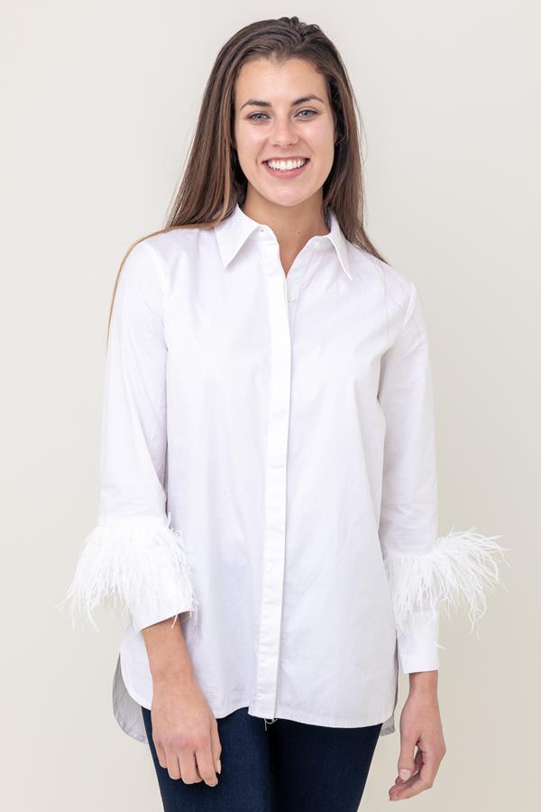 Feather Cuff Button Down