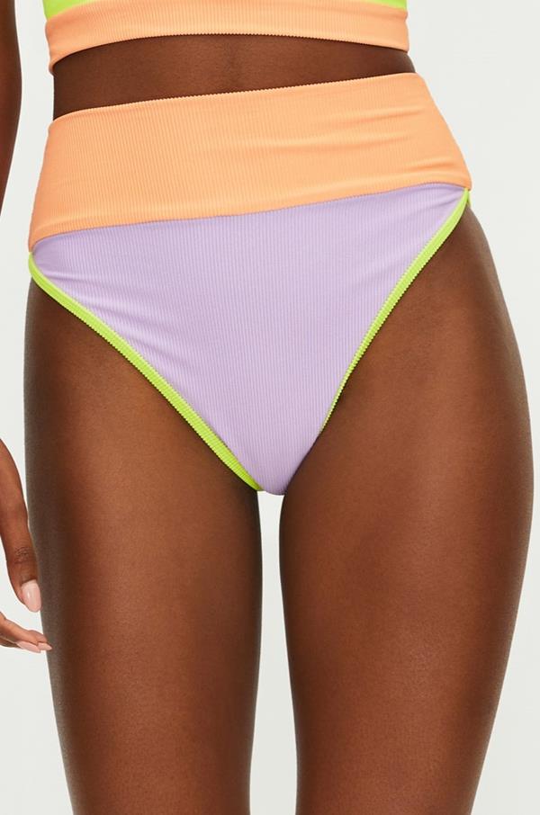 Emmy Colorblock High Waisted Bikini Bottom
