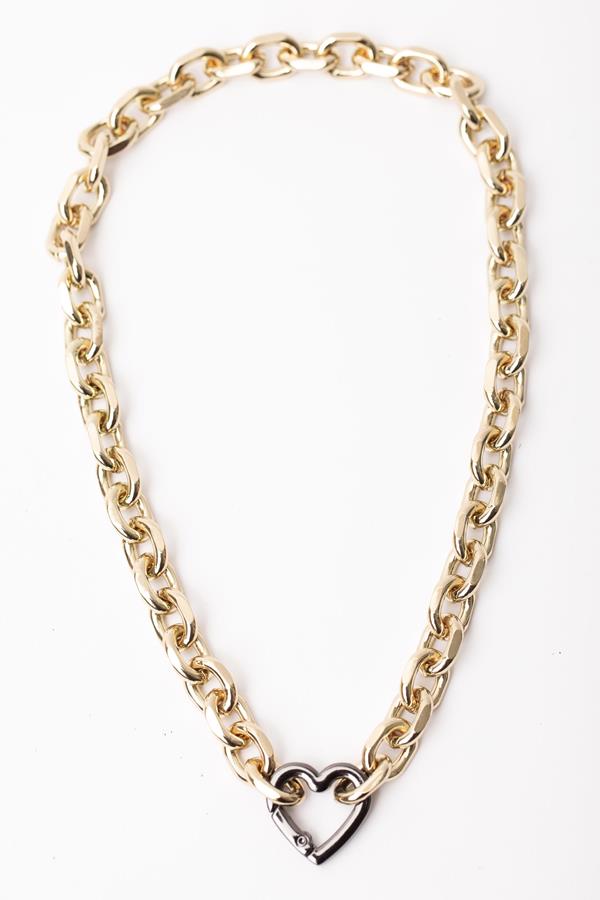 16 Cable Chain Necklace with Heart