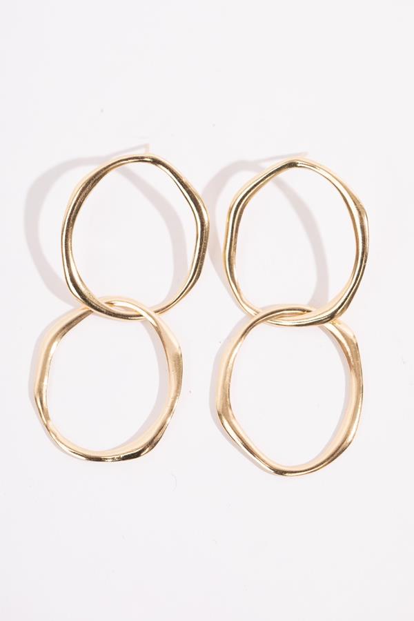 Open Double Circle Post Earring