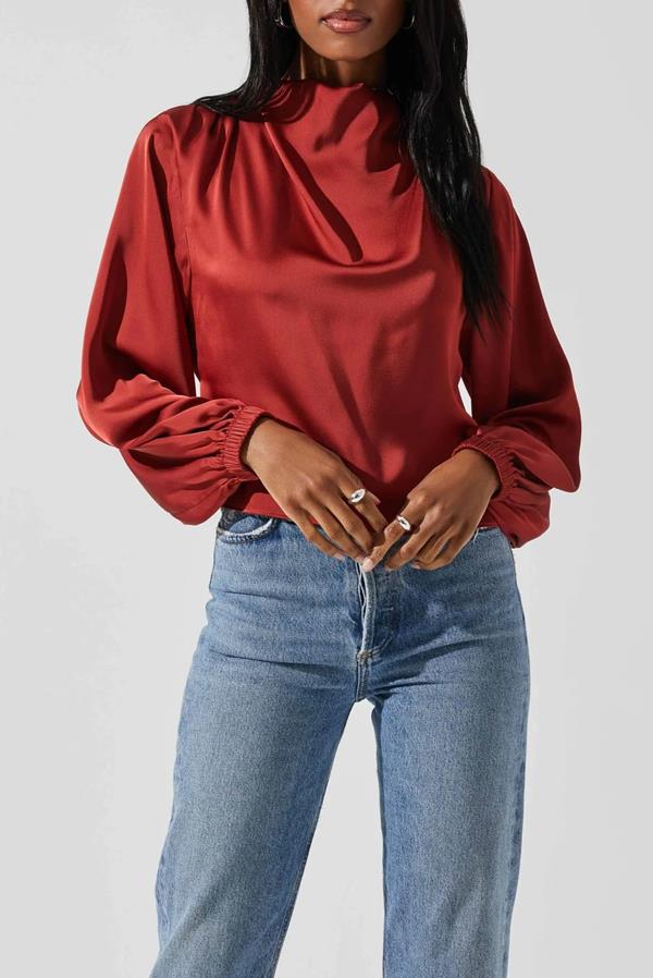 Veronica High Cowl Open Back Top