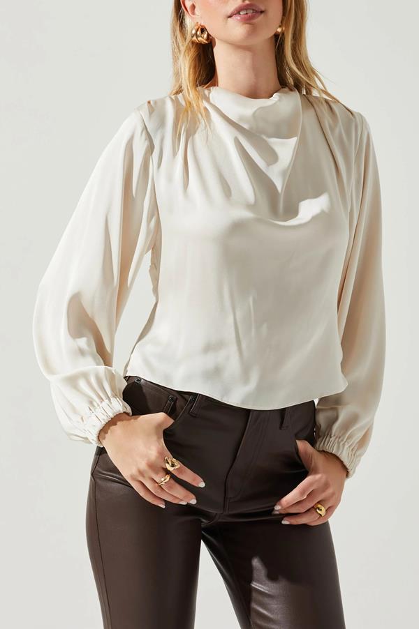 Veronica High Cowl Open Back Top