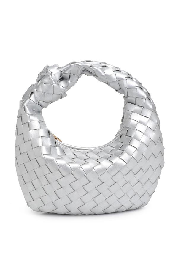 Tracy Silver Quilted Clutch
