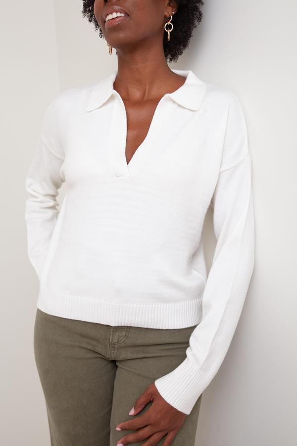 Long Sleeve V-Neck Collar Sweater