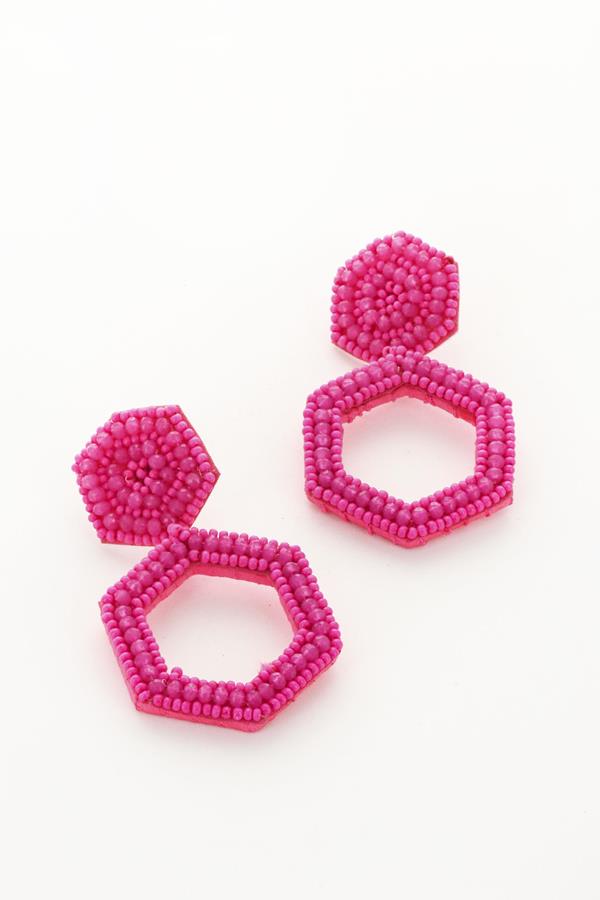 Hot Pink Octagonal Bead