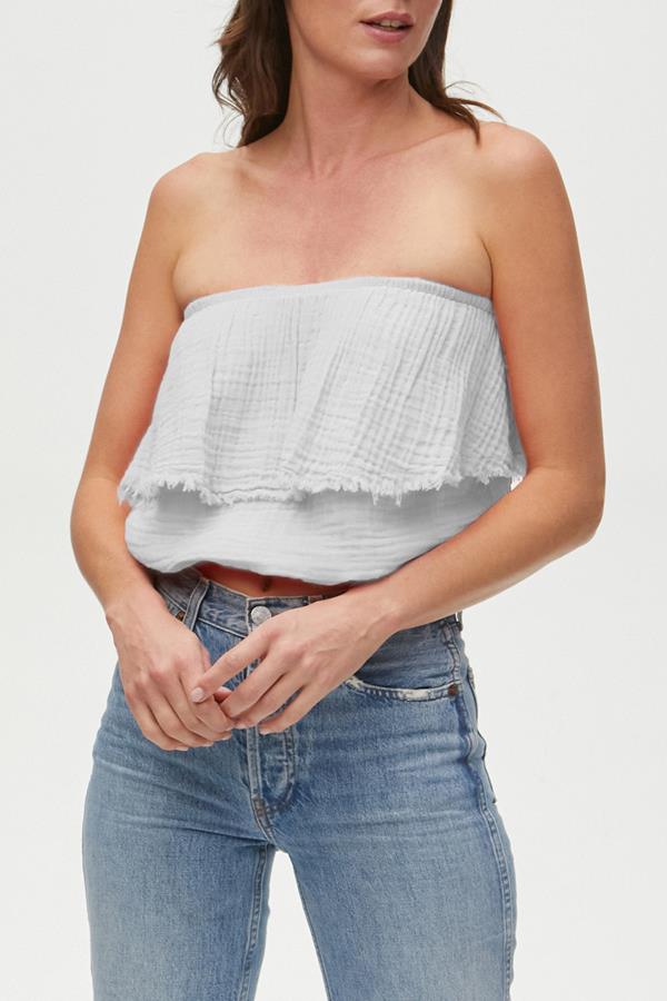 Fleur Gauze Strapless Top