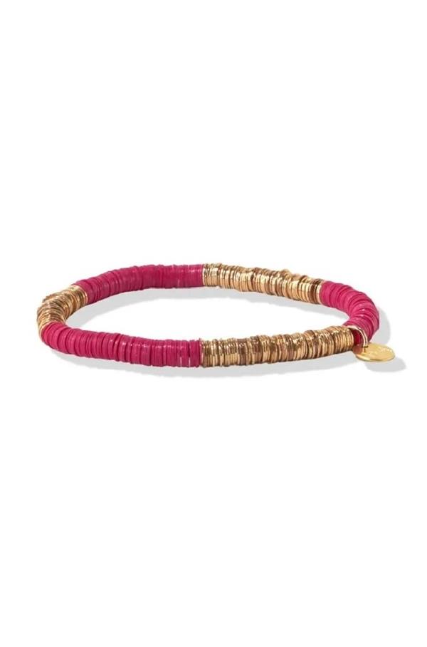 Hot Pink and Gold Sequin Stretch Bracelet