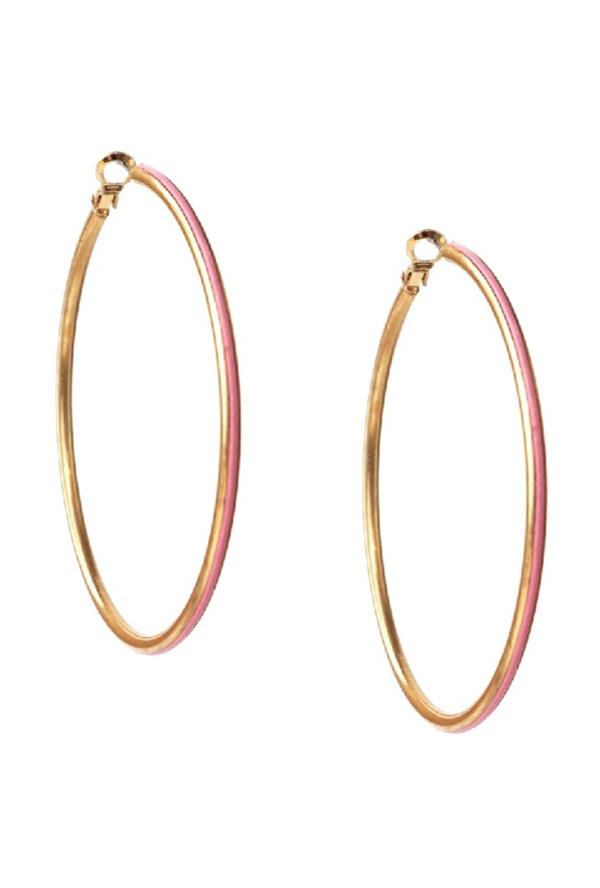 Thin Enamel Hoop Earring