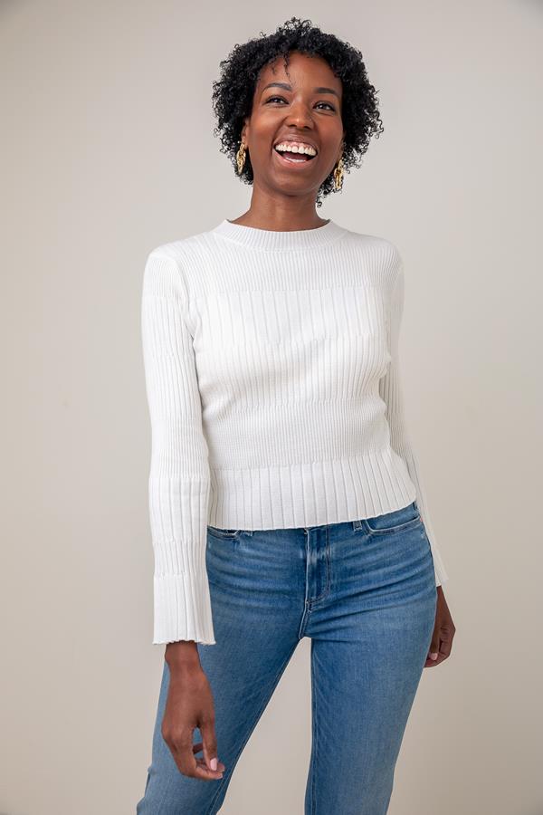 Rib Mock Neck Sweater