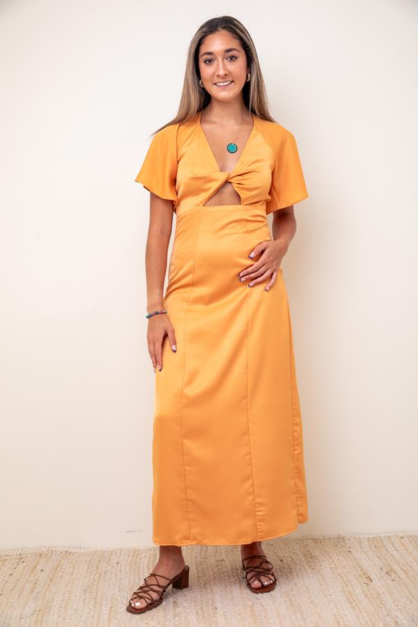 Apricot Sunset Maxi Dress