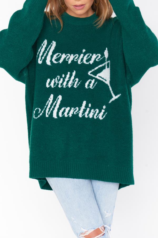 Merrier With A Martini Sweater