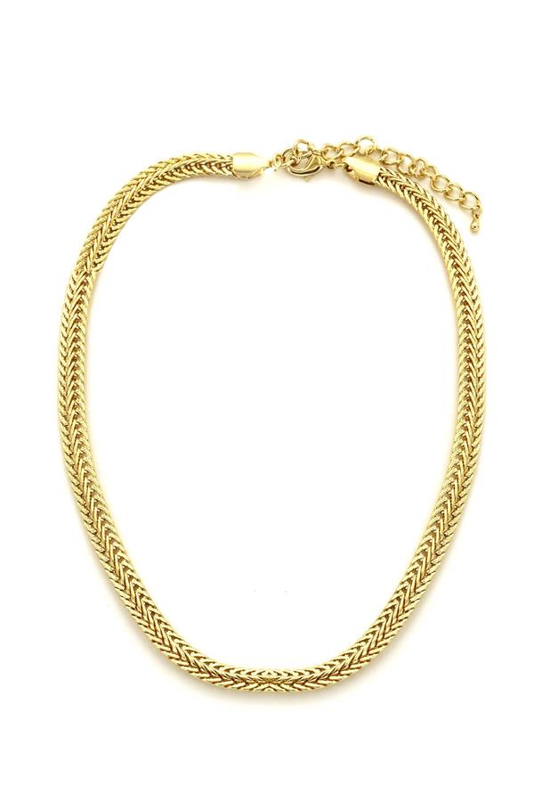 16 In Necklace Gold Knited Chain