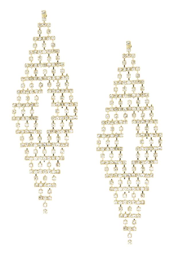 Knitted Diamond Crystal Drop Earring