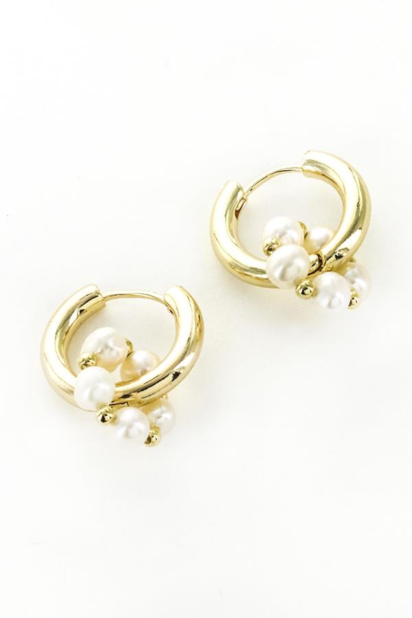 1 Earring Gold Hoop With Pearl