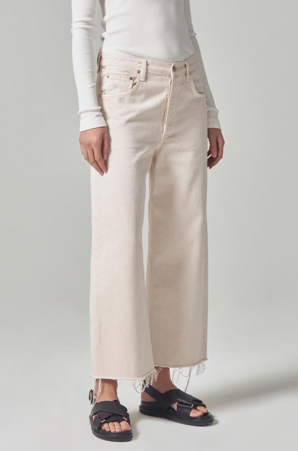 Ayla Raw Hem Crop In Almondette