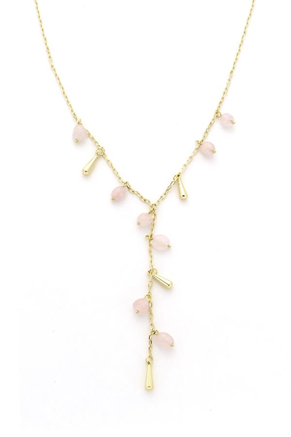 16 In Neck Gold Chain With Rose Bead