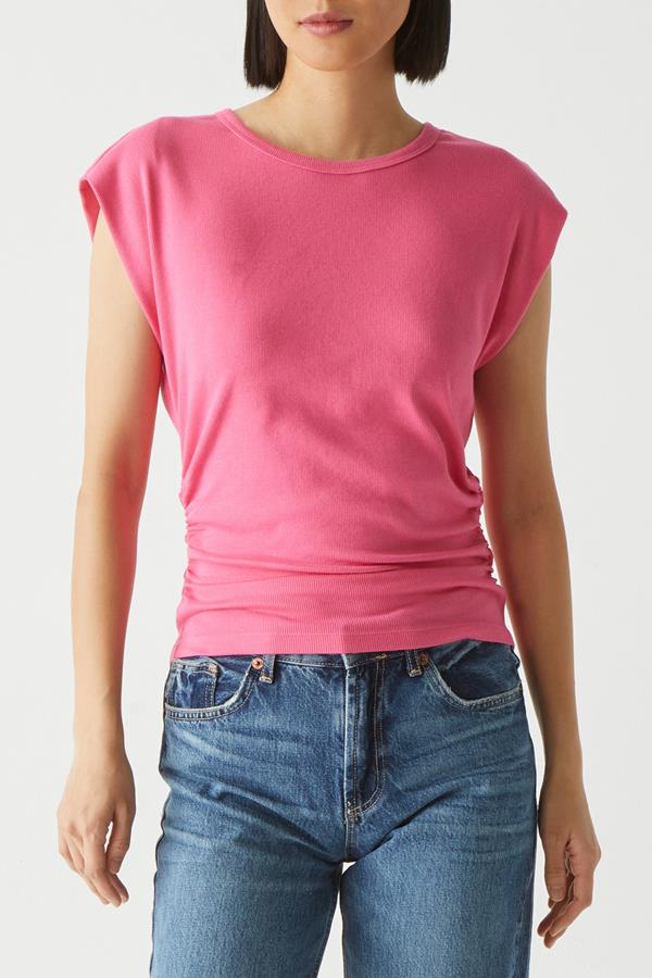 Joni Shirred Crewneck Top