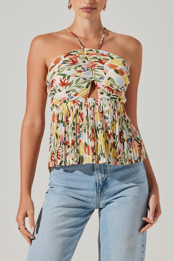 Tamaryn Printed Plisse Top