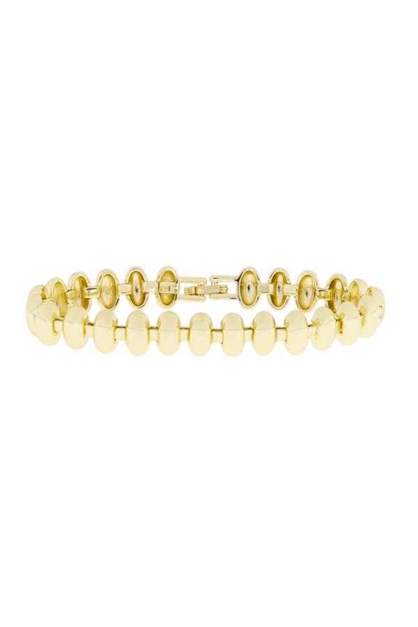 Bean Bracelet W Clasp - Gold
