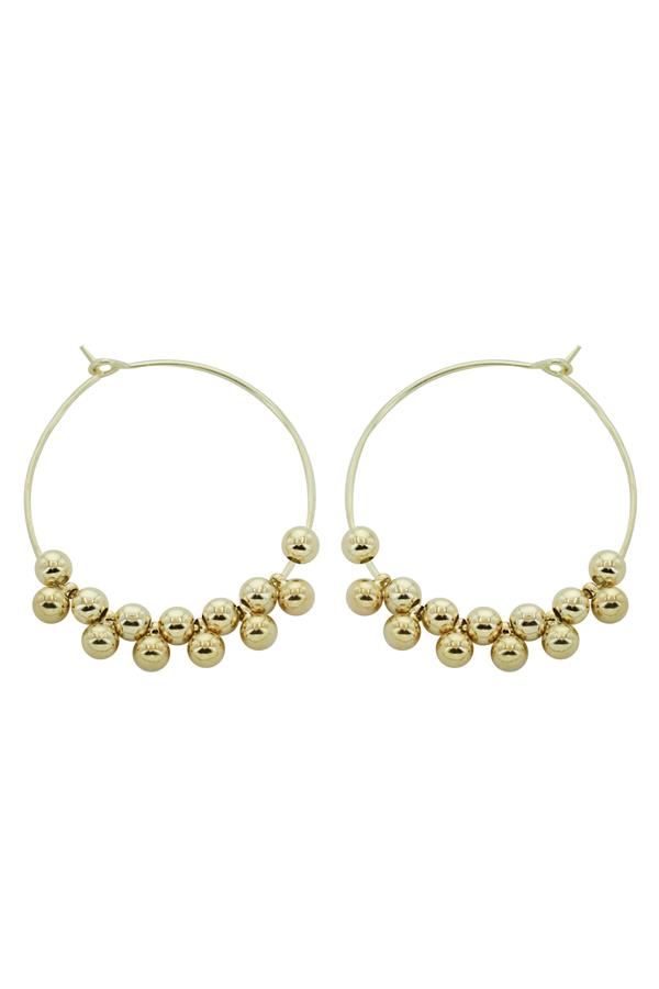 Gold Hoop With Gold Bead