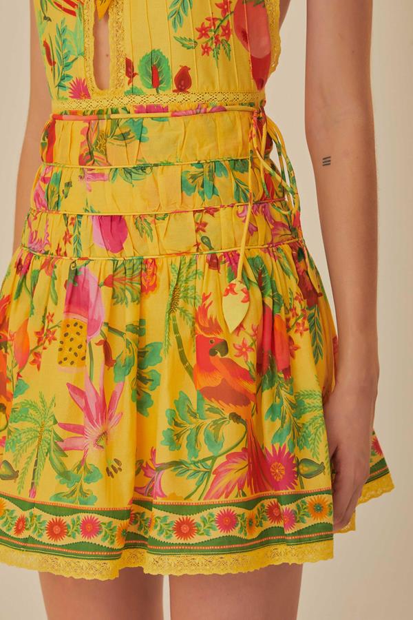 Delicate Fruit Garden Yellow Mini Skirt