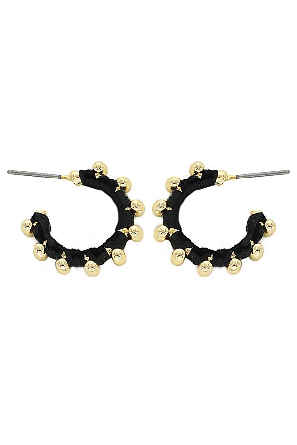 Blk Dot Hoops