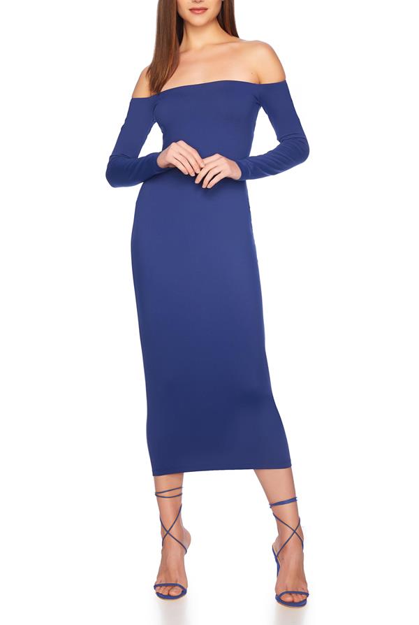 Off Shoulder Ls Midi Dress