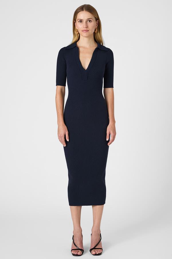 V Neck Midi Dress