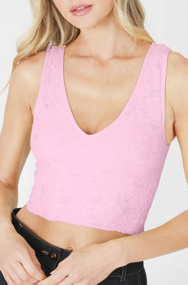 Lace V Neck Tank Top