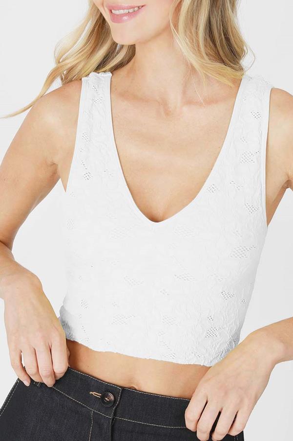 Lace V Neck Tank Top