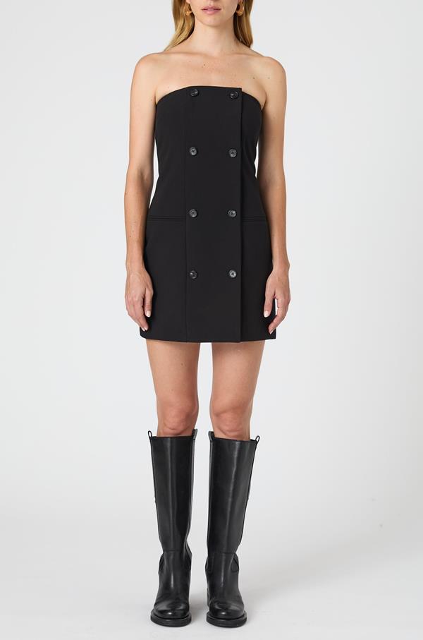 Azra Twill Strapless Mini Dress