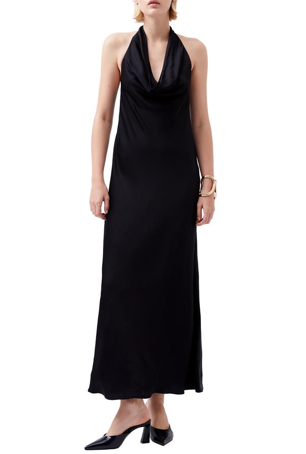 Ennis Satin Halter Midi Dress