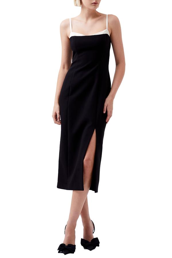 Azra Twill Corset Strappy Midi Dress
