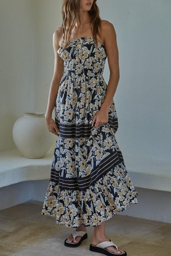 LEILANI DRESS BLACK MULTI | South Moon Under
