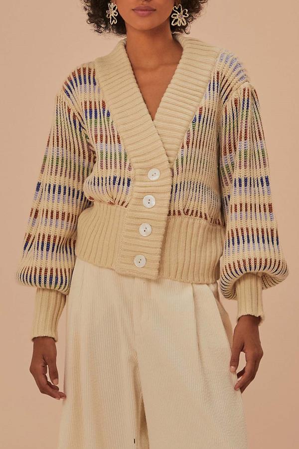 Bold Stitch Knit Cardigan