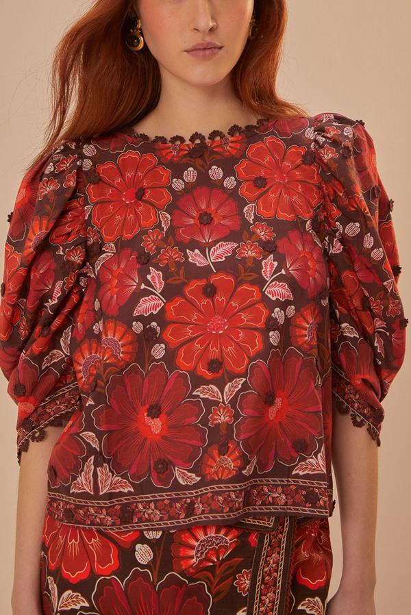 Gigi Tapestry Brown Blouse