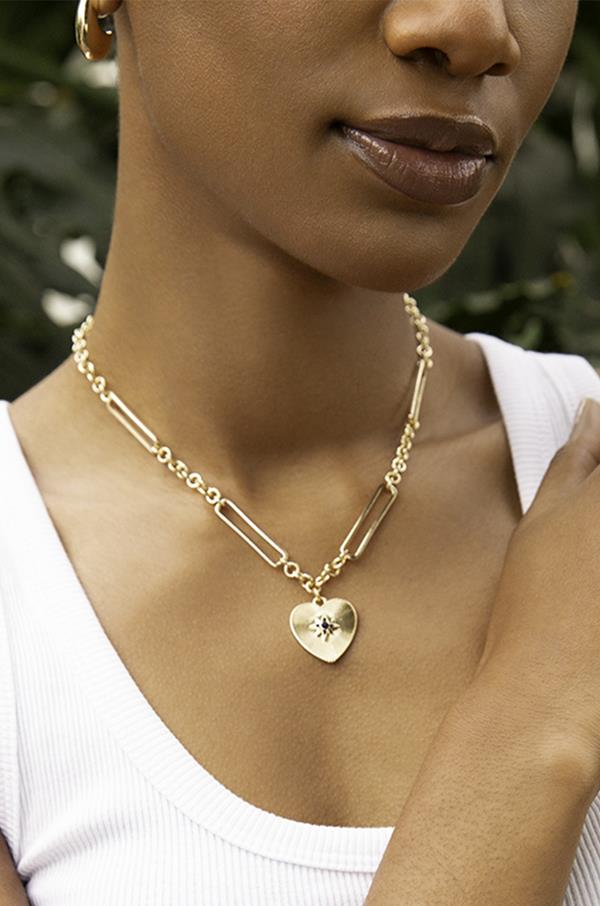 Gold/Montana-Mixed Linked Chain Necklace