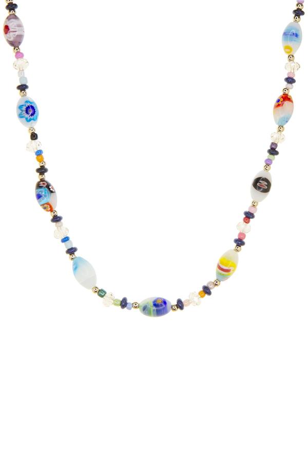 Multi-Color Glass Beaded Necklace