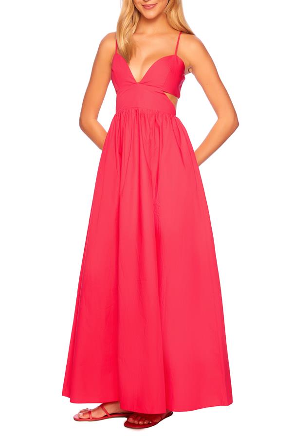 Poplin Cutout Open Back Dress