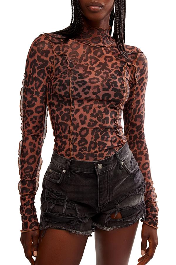 Charlie Printed Mesh Top