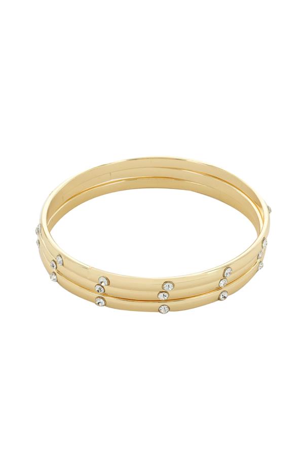 Set Of Three Cz Inset Bracelets