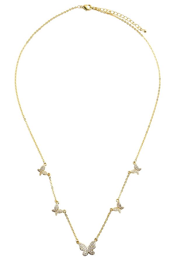 18 Inch Gold Butterfly Chain Necklace