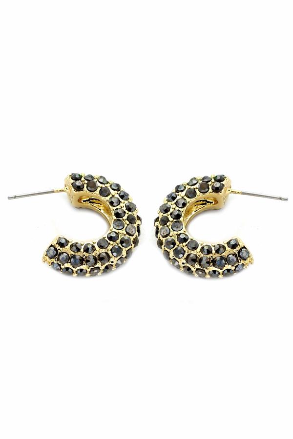 Green Pave Hoop Earrings