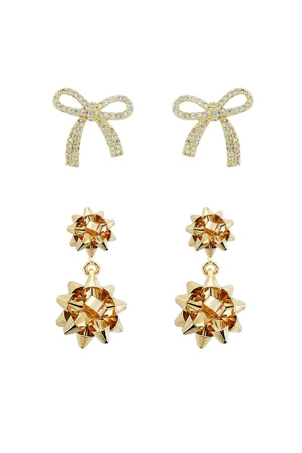 Set Of Two Holiday Gift Earrings