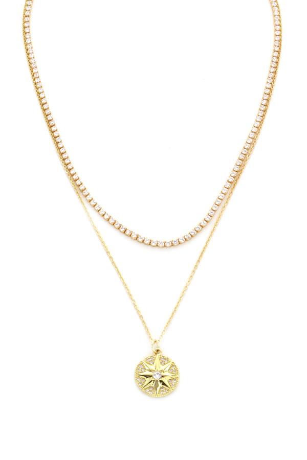 Tennis And Pendant Necklace Set