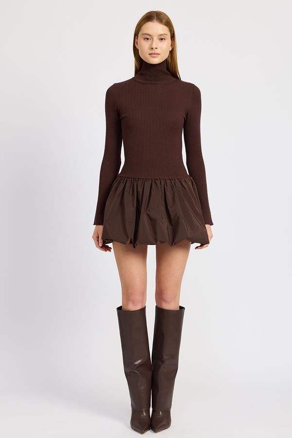 Giovanna Mixed Media Mini Dress